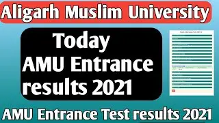 AMU entrance exam result 2021 today AMU entrance MSc data science and PG Diploma results declared