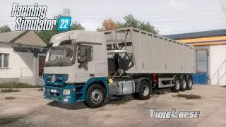 Farming Simulator 22 / Timelapse / Map Kolonia #04 / Harvesting potatoes on a rainy day