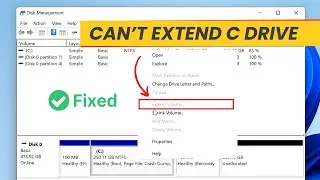 Fix "Can't Extend C Drive with Unallocated Space" in Windows 10/11