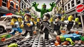 Städtisches Chaos, als Lego-Zombies mit dem SWAT-Team zusammenstoßen