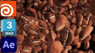 Houdini, 3ds Max & After Effects | Flying Coffee Beans