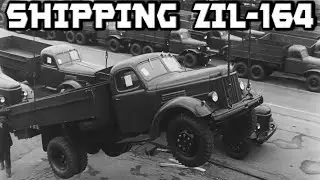 Loading Brand New ZIL-164 Trucks Loaded on the Train 