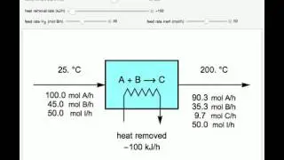 Material and Energy Balances in a Reactor with Heat Exchange