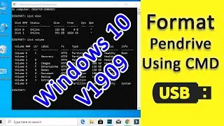 How To Format USB/SD Card/Hard Disk Using Command Prompt or cmd on Windows 10 1909 - Latest 2019