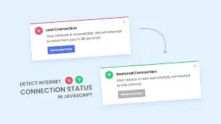 Check Internet Connection in HTML CSS & JavaScript | Check Offline or Online Status in JavaScript