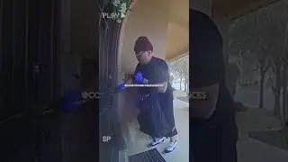 Doorbell camera captures man trying to break into a home using a prybar 