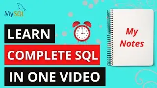 Learn SQL in One Video || SQL Crash Course🔥 ||  SQL Beginner to Advance Course using DataGrip