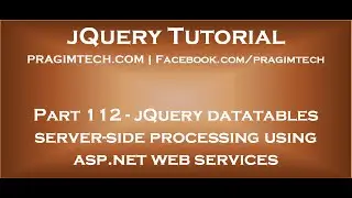 jQuery datatables server side processing using asp net web services