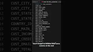 SQL Experts Don't forget that extra comma at the end
