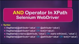 How To Use AND Operator In XPath Selenium WebDriver || Java