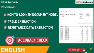 UiPath | How Clipboard AI Works on Remittance | Add New Document Model | Table Extraction | Accuracy