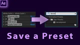 Save a Preset in Adobe After Effects