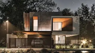 SketchUp VRay 5 EXTERIOR  #24 Night Scene  Environment Fog settings