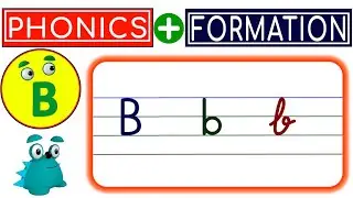 How to Write Letters for Children -  - Letter B Formation - ABC Alphabet Phonics with FIVE Words