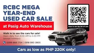 BAGSAK PRESYO ng mga sasakyan sa mega year-end sale of RCBC used repo cars #pricedrop