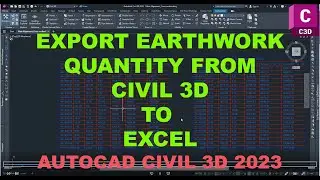 How to Export Earthwork Quantity from Civil 3d to Excel