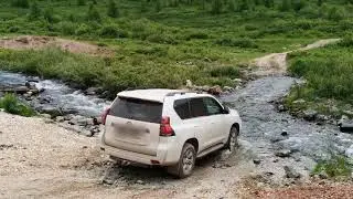 переезд через ручей по пути на Акташский ретранслятор(Toyota Land Cruiser Prado 150)
