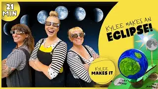 Kylee Makes an Eclipse | Orrery Model of Sun, Earth and Moon | Learn About Moon Phases & Eclipses!