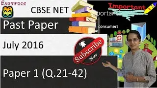 CBSE NET July 2016 Paper 1 (Q.21-42): Answer Keys, Solutions & Explanations