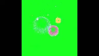 Green Screen Basic Fireworks, Cartoon style