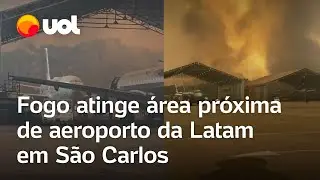 Fogo em SP: Incêndio atinge área próxima de aeroporto da Latam em São Carlos; vídeos