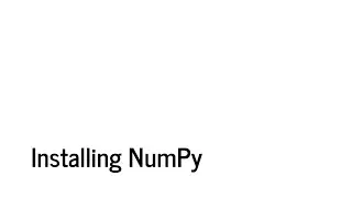 Installing NumPy Library | Pip Command for Installing NumPy Library