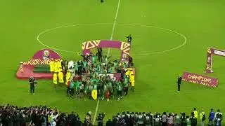 Kalidou Koulibaly lifts the Africa Cup of Nations trophy for Senegal AFCON2021