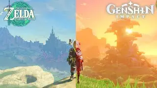 Zelda Tears of the Kingdom VS Genshin Impact | Side by Side Comparison 4K