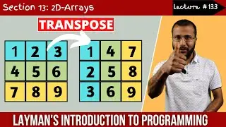 13.3 Program to transpose a given matrix in C | Complete C programming course | Sunil Dhimal