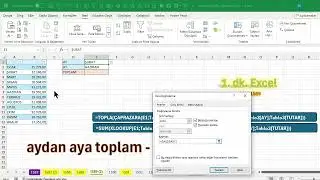 Excel 1 Dakika - Aydan aya seçilen toplama - ÇAPRAZARA