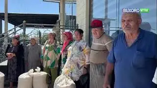 Бухоро тумани Фермерлар Кенгаши саҳий фермерлар билан бирга Шергирон МФЙда буғдой, сомон тарқатишди