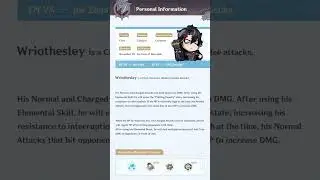 WRIOTHESLEY ▢ Info cards [GENSHIN]