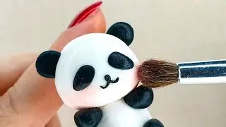 Keychain PANDA ❤️ Sculpture DIY Polymer Clay tutorial