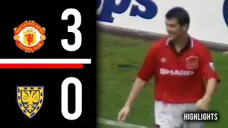 Manchester United v Wimbledon | Roy Keane Scores Twice | Highlights | 1995/1996