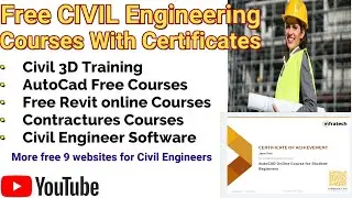 Civil Engineering Free Online Courses With Certificate | Free Revit  Courses | Autocad, 3D training|