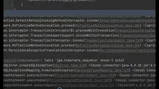 Table 'jpa_hibernate_sequence' doesn't exist SQLSyntaxException