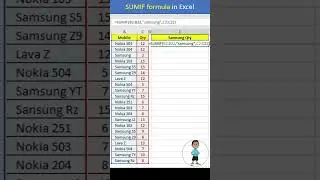 Excel Interview Question SUMIF Formula in Excel 