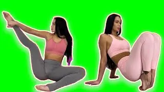 YOUNG SEXY GYMNAST FULL BODY STRETCH AT HOME FOOTAGE GREEN SCREEN