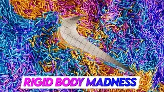 Cinema 4D 2024 NIKE Sports Logo Rigid Body Madness