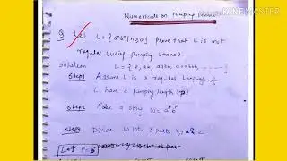 Check given language a^nb^n is not Regular language using pumping lemma - lecture114/toc