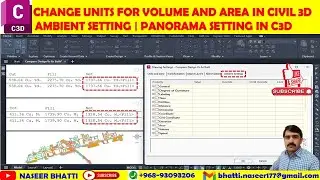 Change Volume and Area Unit in Civil 3D | Ambient Setting in Civil 3d | Panorama Setting in Civil 3d
