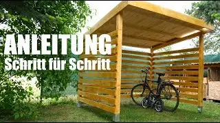 Fahrradgarage aus HOLZ selber bauen | Fahrrad Carport