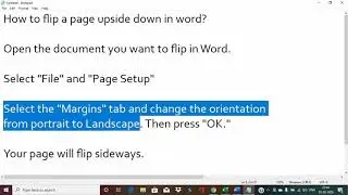 How to flip a page upside down in Microsoft word 2007/2010/2013/2016/2019?
