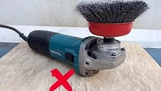 never make a mistake when using a rotating wire brush on the angle grinder
