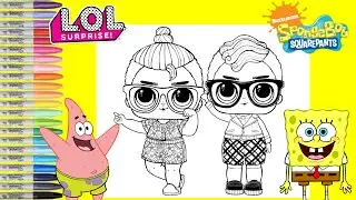 LOL Surprise Dolls Makeover as SpongeBob Square Pants Patrick Star LOL Surprise Coloring Book