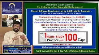 Grab Ur Dream First SoftwareDeveloper Job   Crack Python ScreeningTest Syllabus 100% Job Guarantee