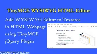 Add WYSIWYG Editor to Textarea in HTML Webpage