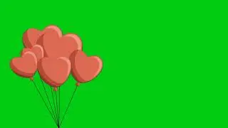 Beautiful heart shaped balloons-Free Green Screen