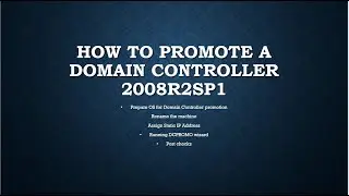 Promote a Domain Controller