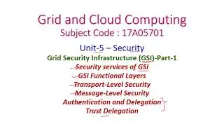 Grid Security Infrastructure-GCC-Unit 5-Security-Security services-Runctional Layers of GSI